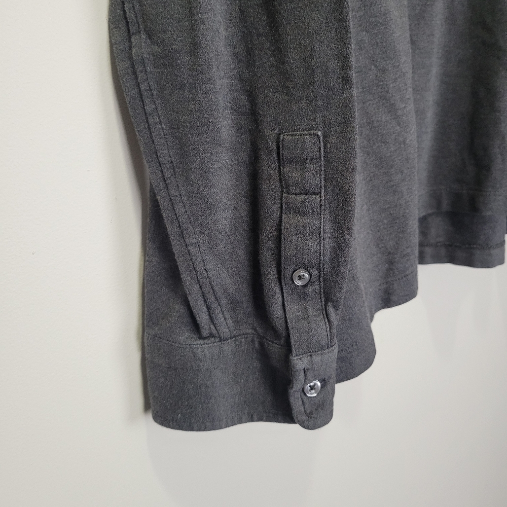 Polo Ralph Lauren Men's Cotton Gray Long Sleeve 1/4 Button Up Polo Size XL Logo - Picture 3 of 7